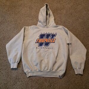 Wheaton College Thunder Hoodie Basketball Heather Grey Sweatshirt Mens XL